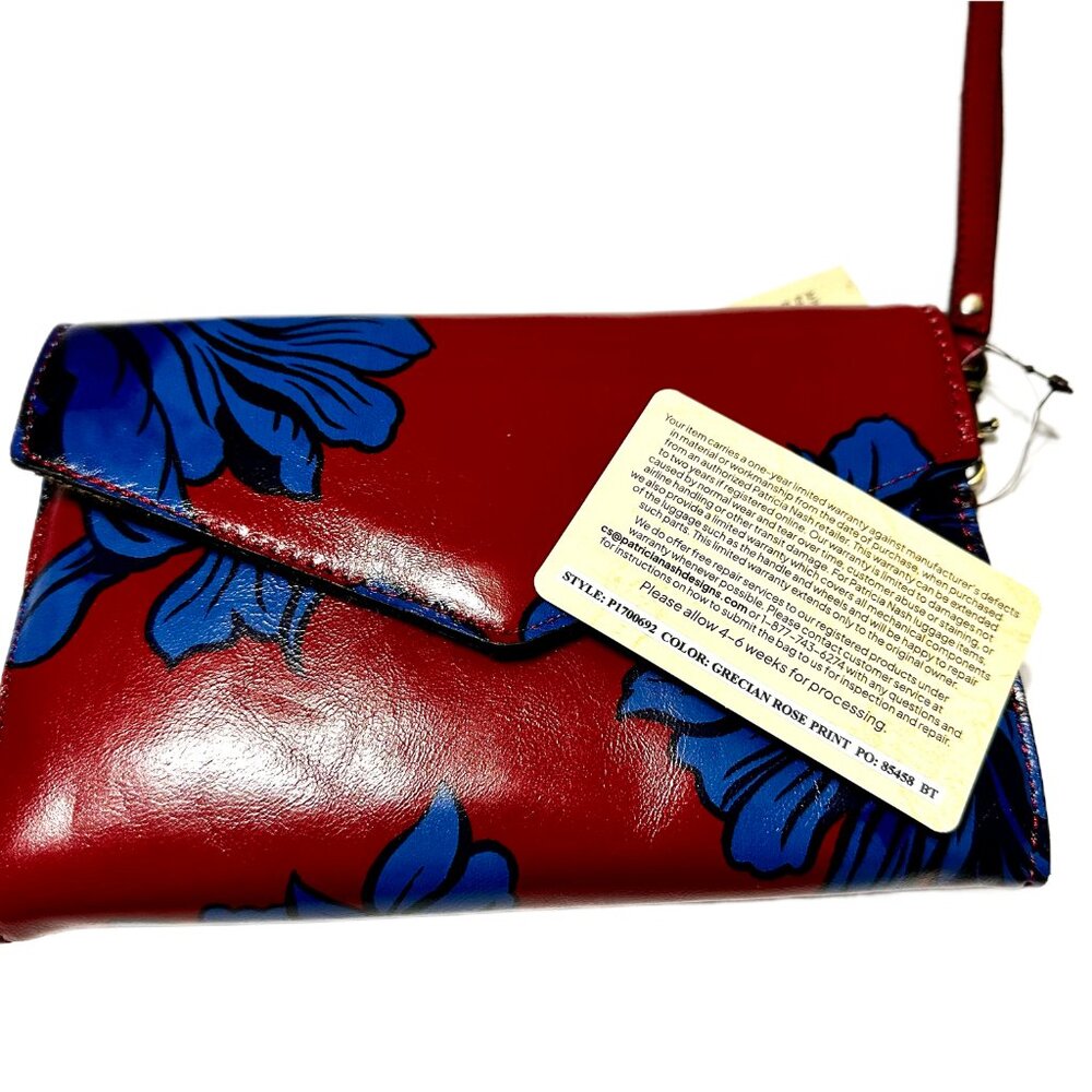NWT Patricia Nash Kaisa Grecian Rose Leather Wristlet Wallet clutch - Picture 8 of 13